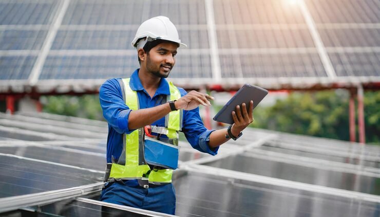 engineer-service-check-installation-solar-cell-roof-factory-concept-sustainable-innovation_820340-45242